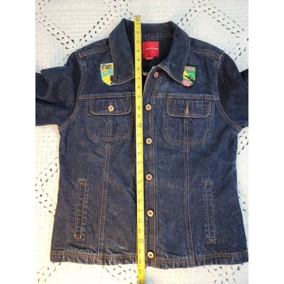 Vintage Rare One of a Kind Women's Size Large State's Patches Jean Jacket - Picture 6 of 6